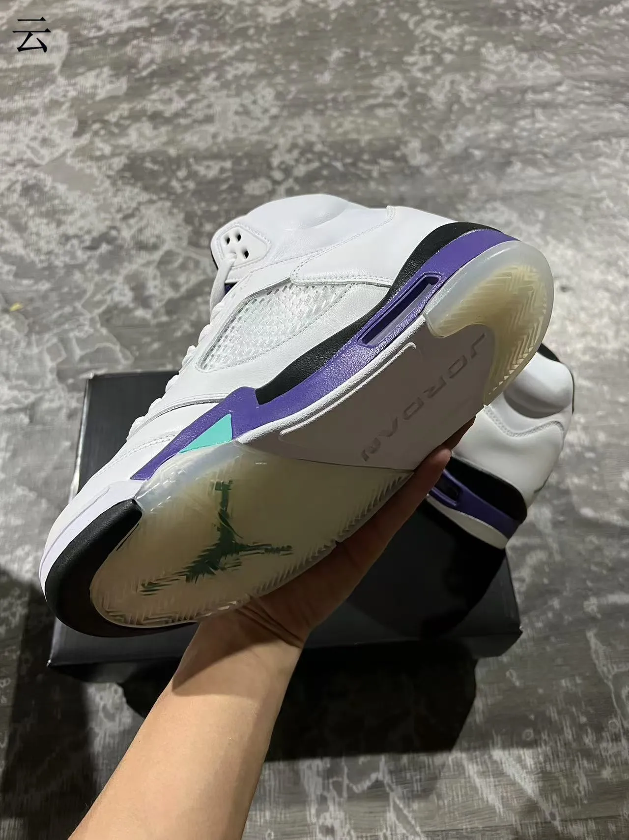 Air Jordan 5 White Purple Teal Basketball Shoes 6