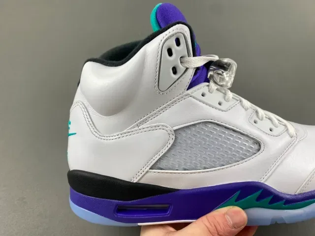 Air Jordan 5 Blanc Violet Turquoise Chaussures de basket 3