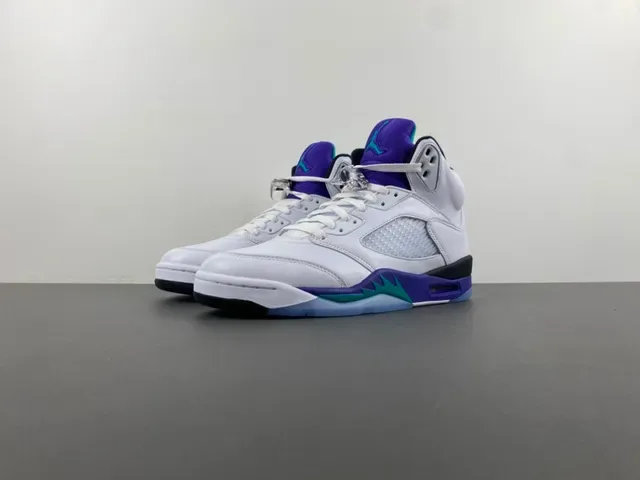 Air Jordan 5 Blanc Violet Turquoise Chaussures de basket 10