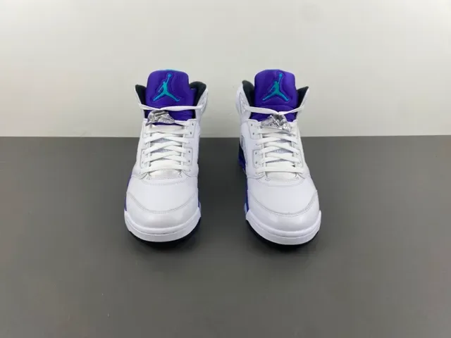 Air Jordan 5 Blanc Violet Turquoise Chaussures de basket 11