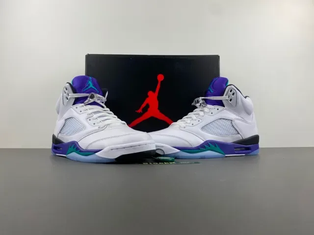 Air Jordan 5 Blanc Violet Turquoise Chaussures de basket 13