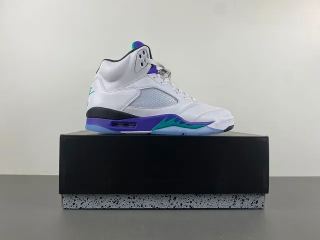 Air Jordan 5 Blanc Violet Turquoise Chaussures de basket 15