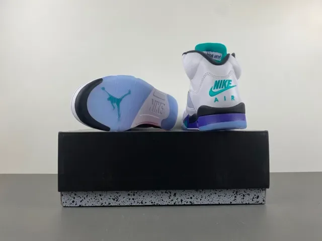 Air Jordan 5 Blanc Violet Turquoise Chaussures de basket 16
