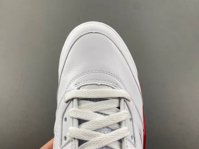 Air Jordan 5 White Red Black Basketball Shoes 5