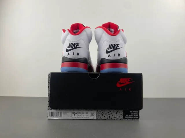 Air Jordan 5 White Red Black Basketball Shoes 18