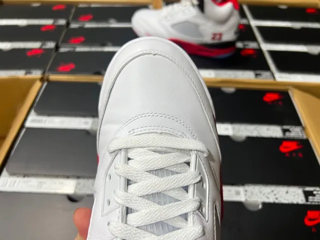 Air Jordan 5 White Red Black Basketball Shoes 22