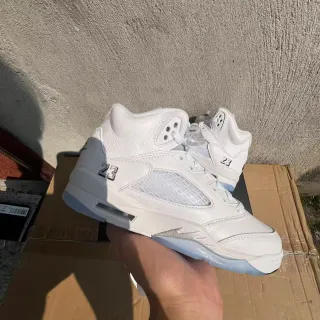 Air Jordan 5 White Translucent Blue Basketball Shoes