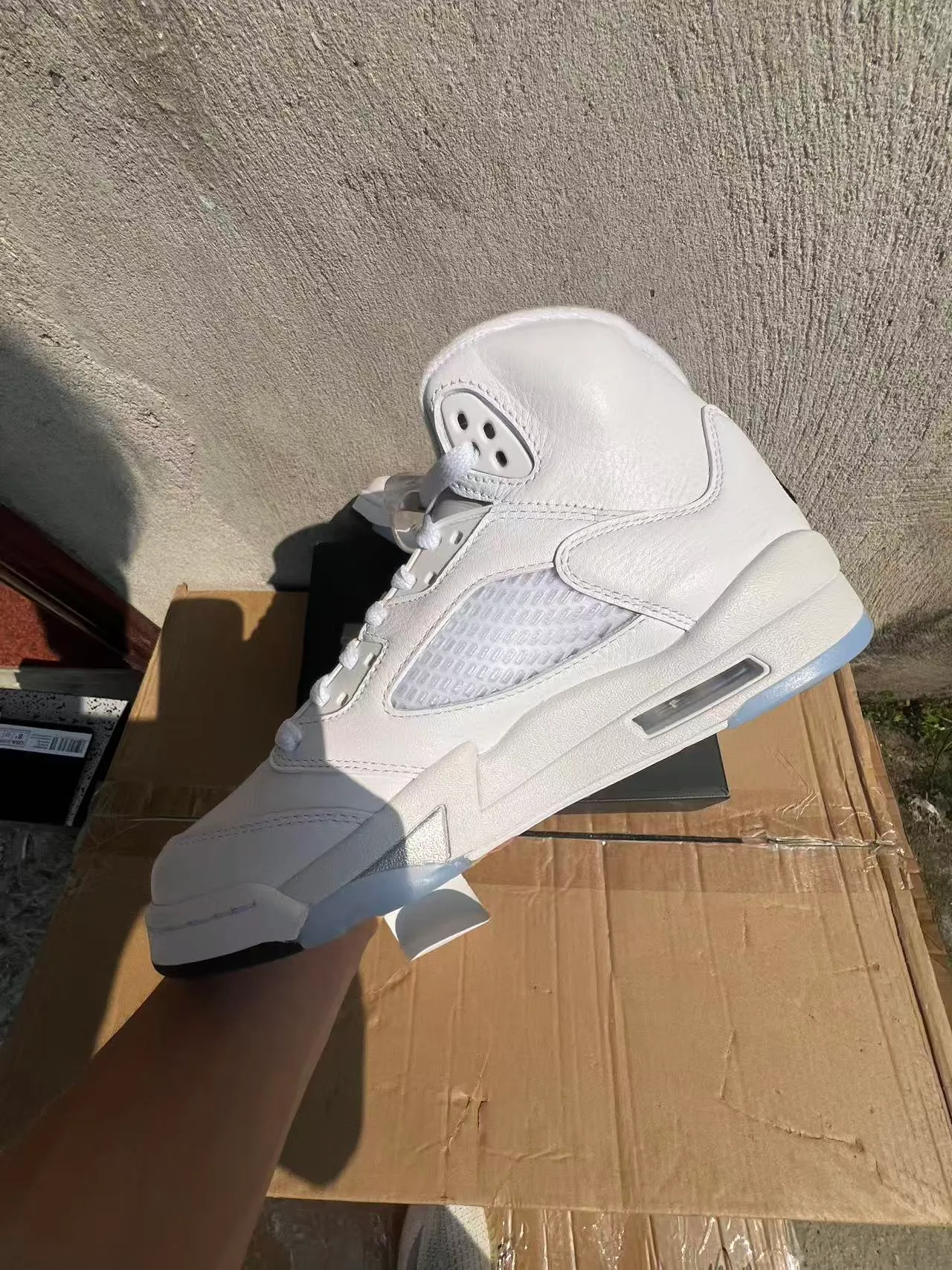 Air Jordan 5 White Translucent Blue Basketball Shoes 5
