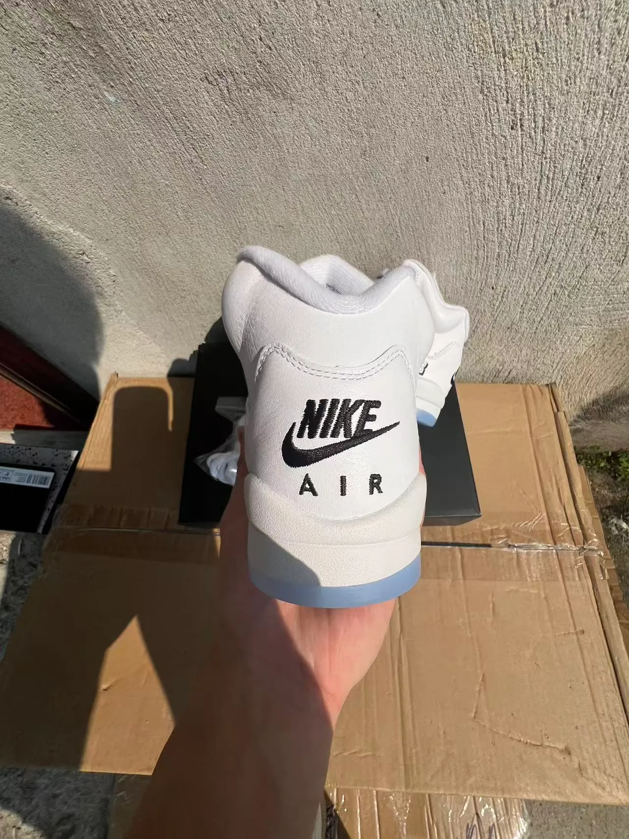 Air Jordan 5 White Translucent Blue Basketball Shoes 8