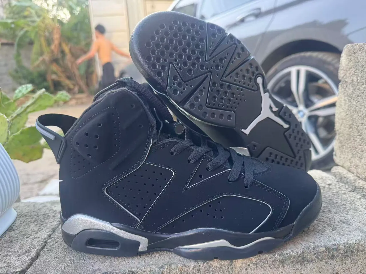 Air Jordan 6 Black Silver Basketball Shoes 2