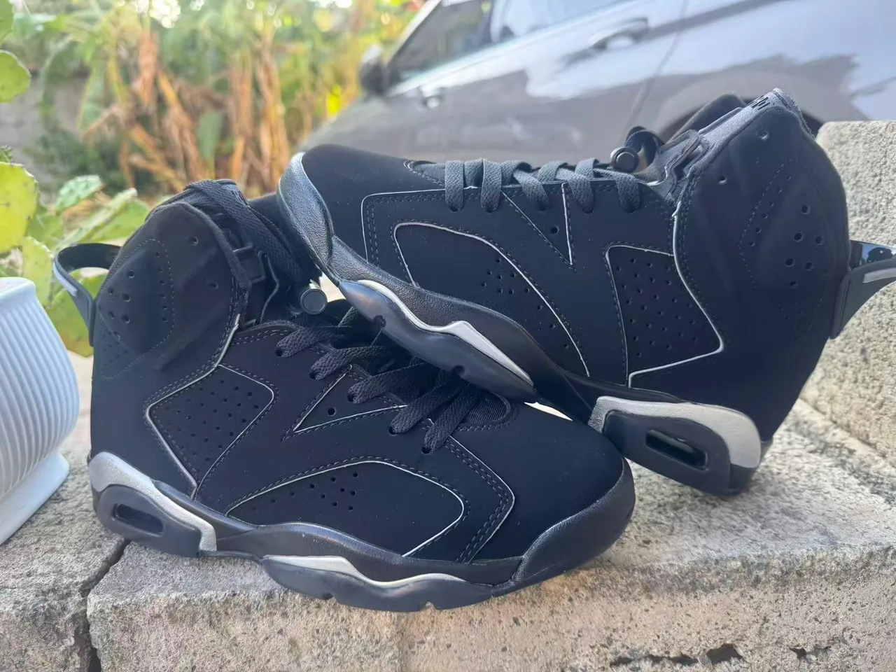 Air Jordan 6 Black Silver Basketball Shoes 4
