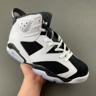 Air Jordan 6 Zapatos de Baloncesto Blanco Negro Con Motas