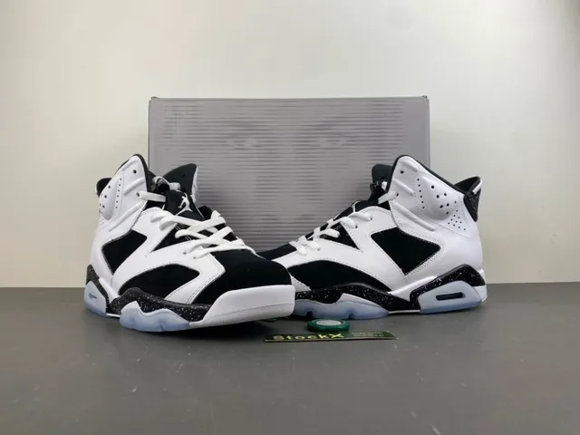 Air Jordan 6 White Black Speckled Basketball Shoes 13