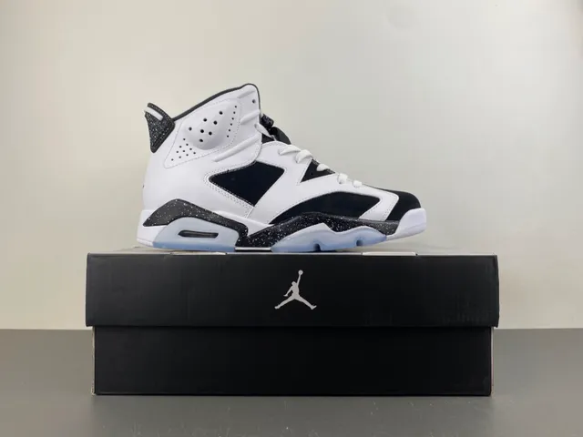 Air Jordan 6 White Black Speckled Basketball Shoes 15