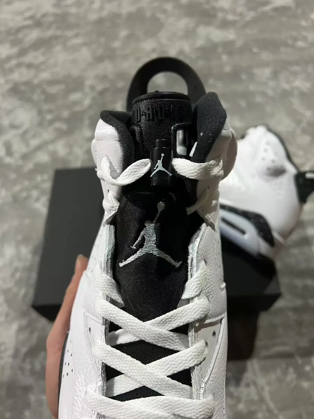 Air Jordan 6 White Black Speckled Midsole Basketball Shoes 4