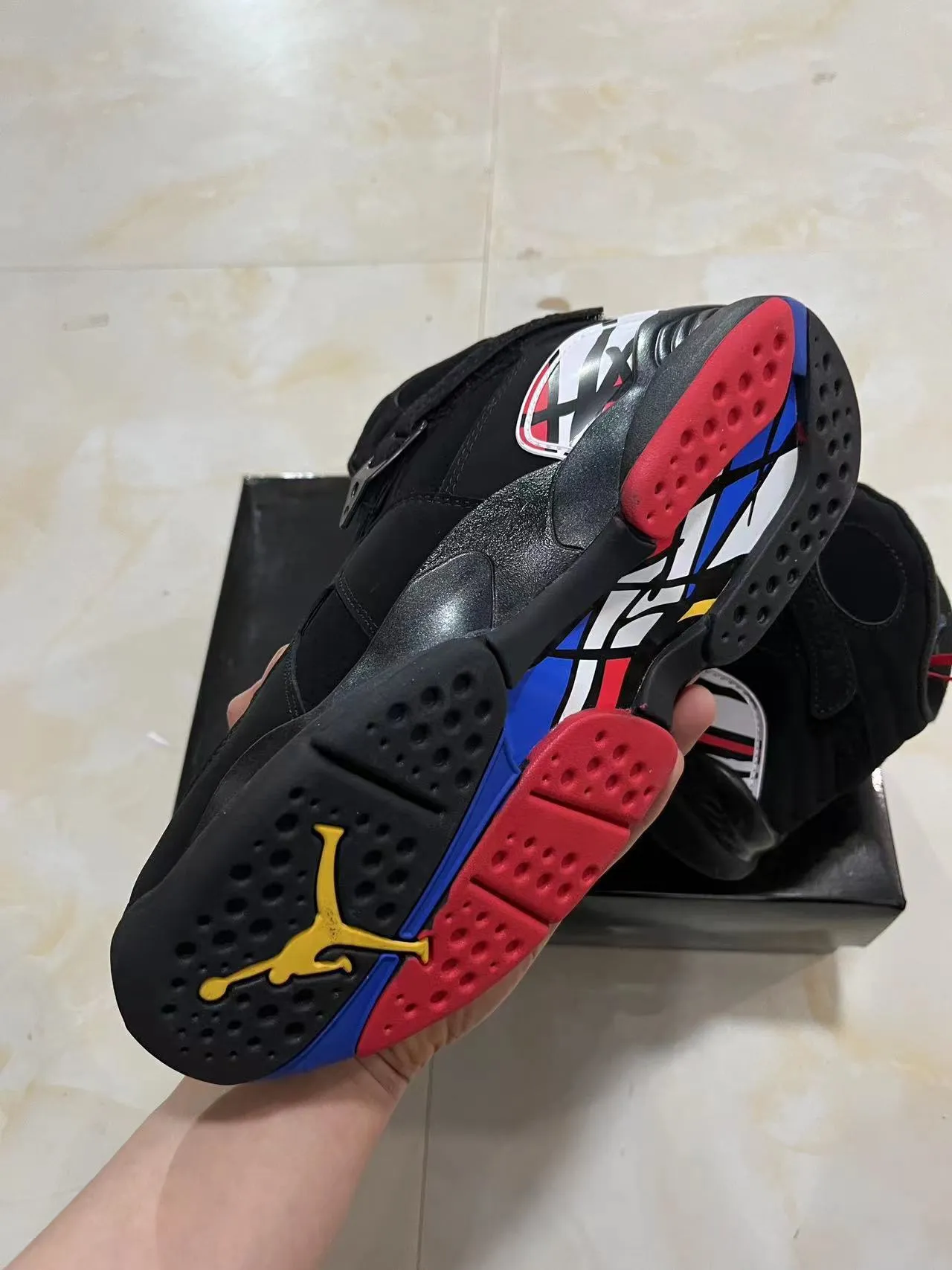Air Jordan 8 Black White Red Basketball Shoes 6