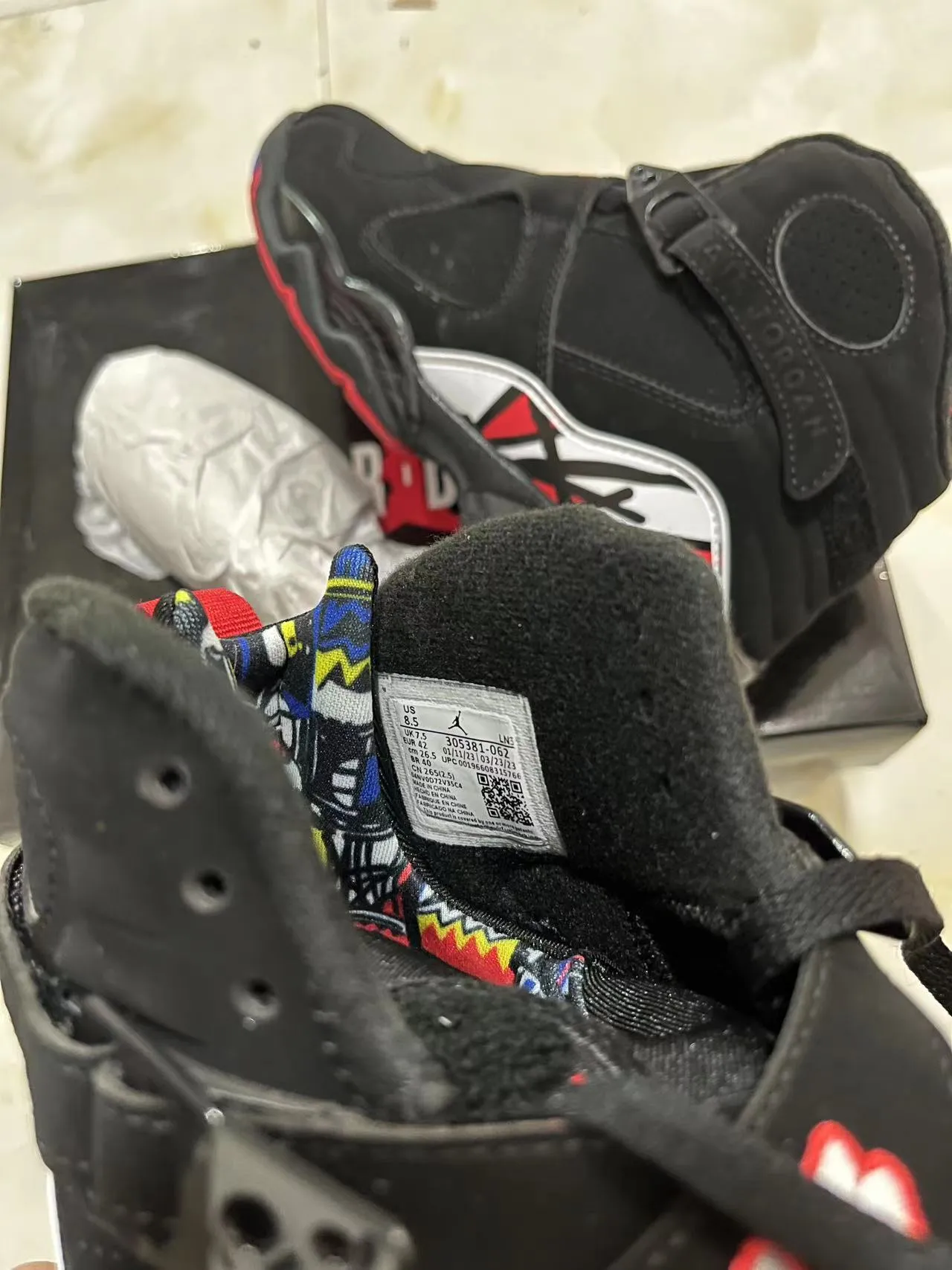 Air Jordan 8 Black White Red Basketball Shoes 8