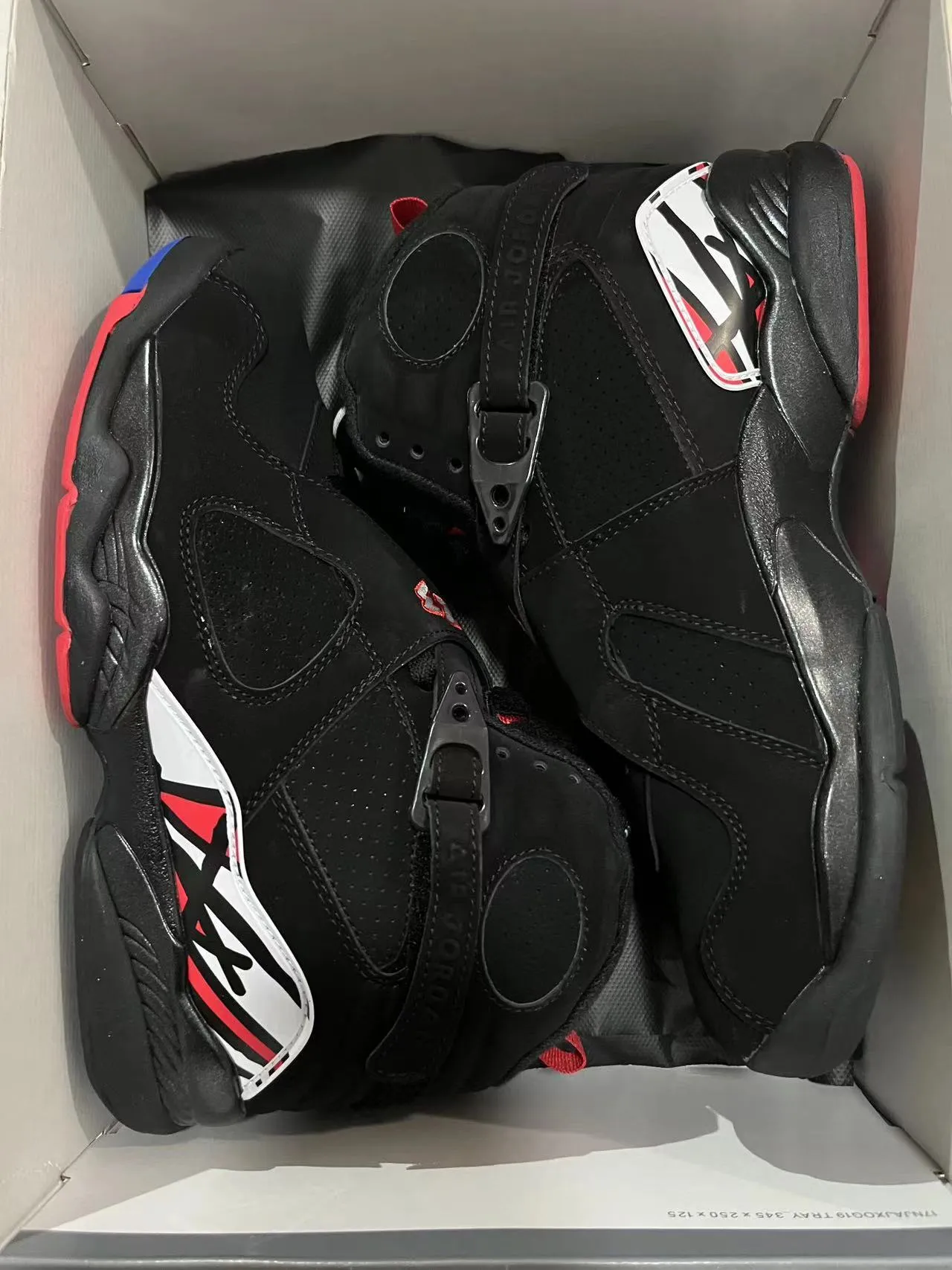Air Jordan 8 Black White Red Basketball Shoes 10