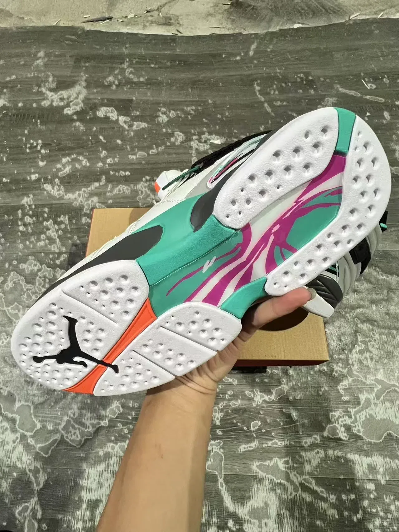 Air Jordan 8 Blanc Turquoise Rose Noir Chaussures de Basketball 6