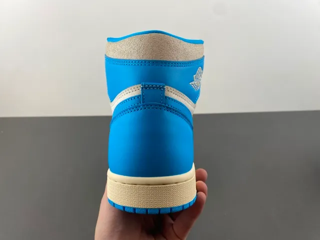 Air Jordan Blue Beige High-Top Leather Upper Basketball Shoes 4