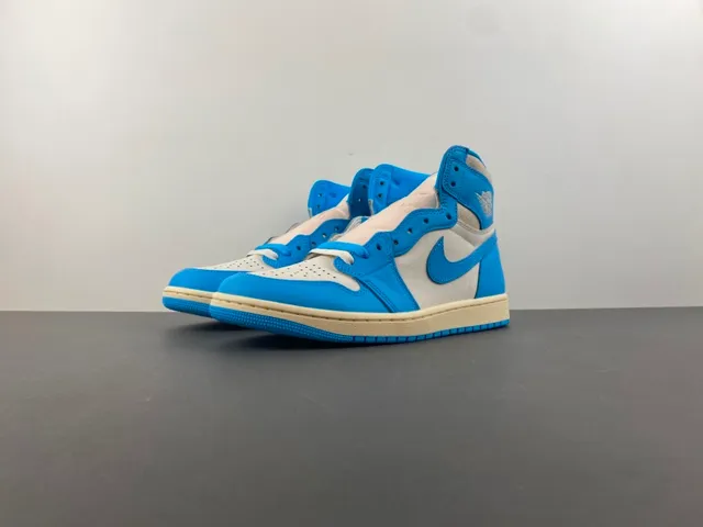 Air Jordan Blue Beige High-Top Leather Upper Basketball Shoes 10