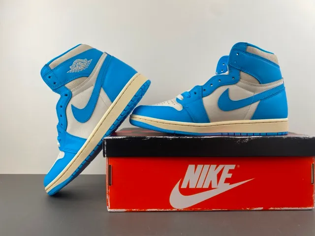 Air Jordan Blue Beige High-Top Leather Upper Basketball Shoes 14