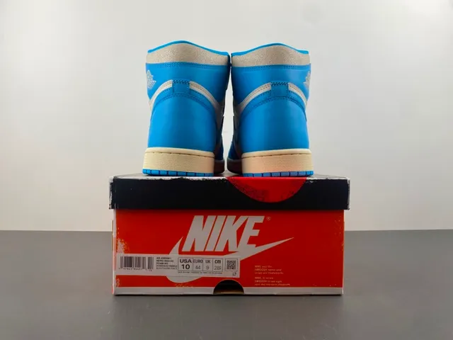 Air Jordan Blue Beige High-Top Leather Upper Basketball Shoes 17