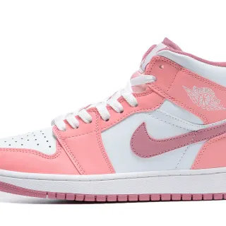 Air Jordan Pink White High-Top Perforated Toe Basketball Shoes