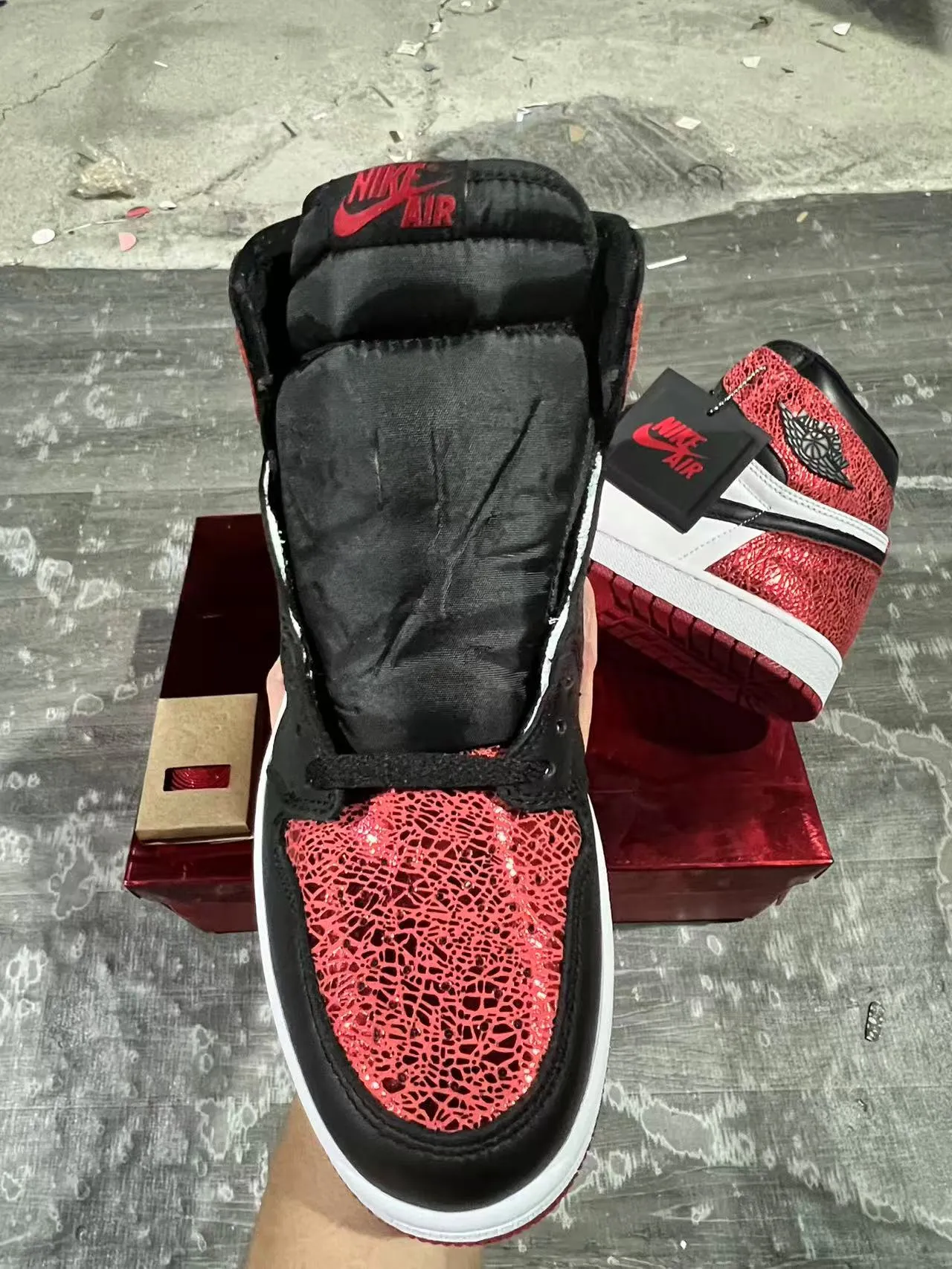 Air Jordan Red Black High-Top Textured Mesh Basketball Shoes 3
