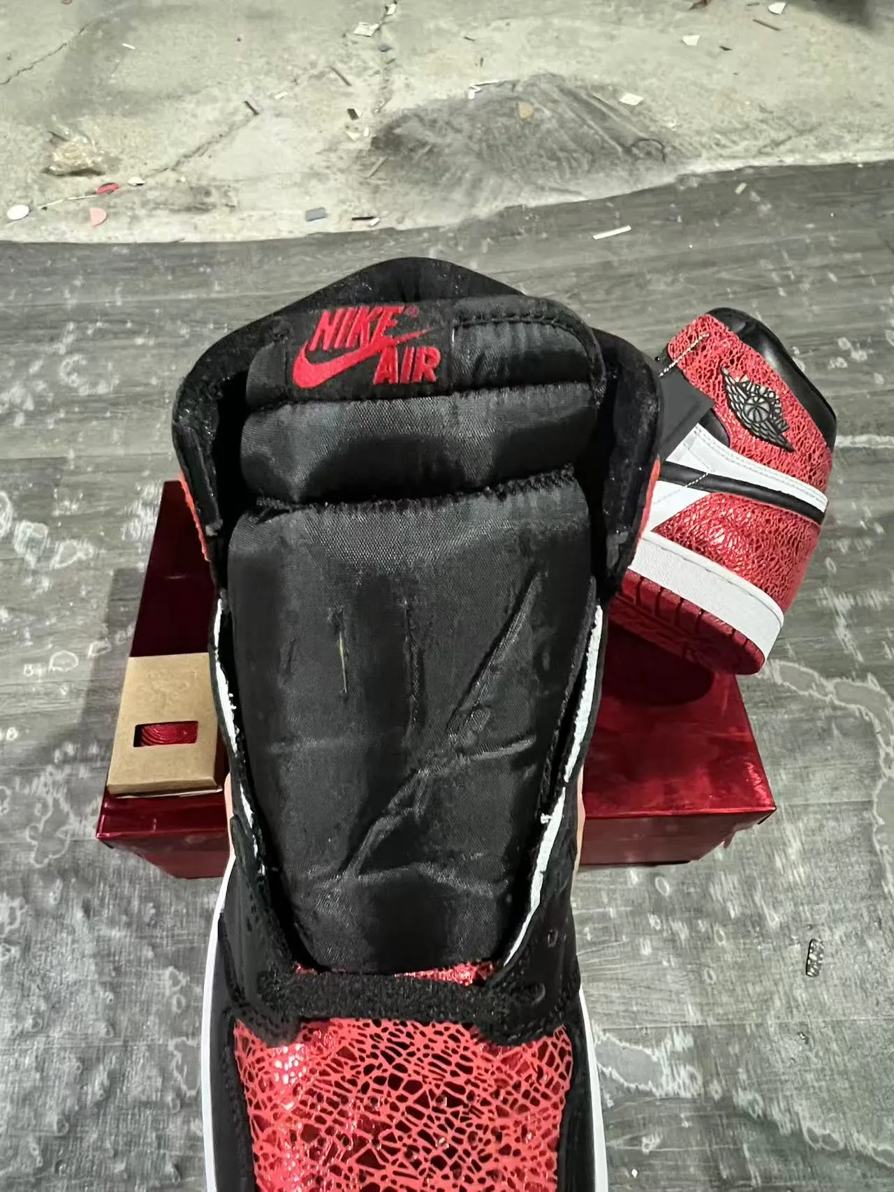 Air Jordan Red Black High-Top Textured Mesh Basketball Shoes 4