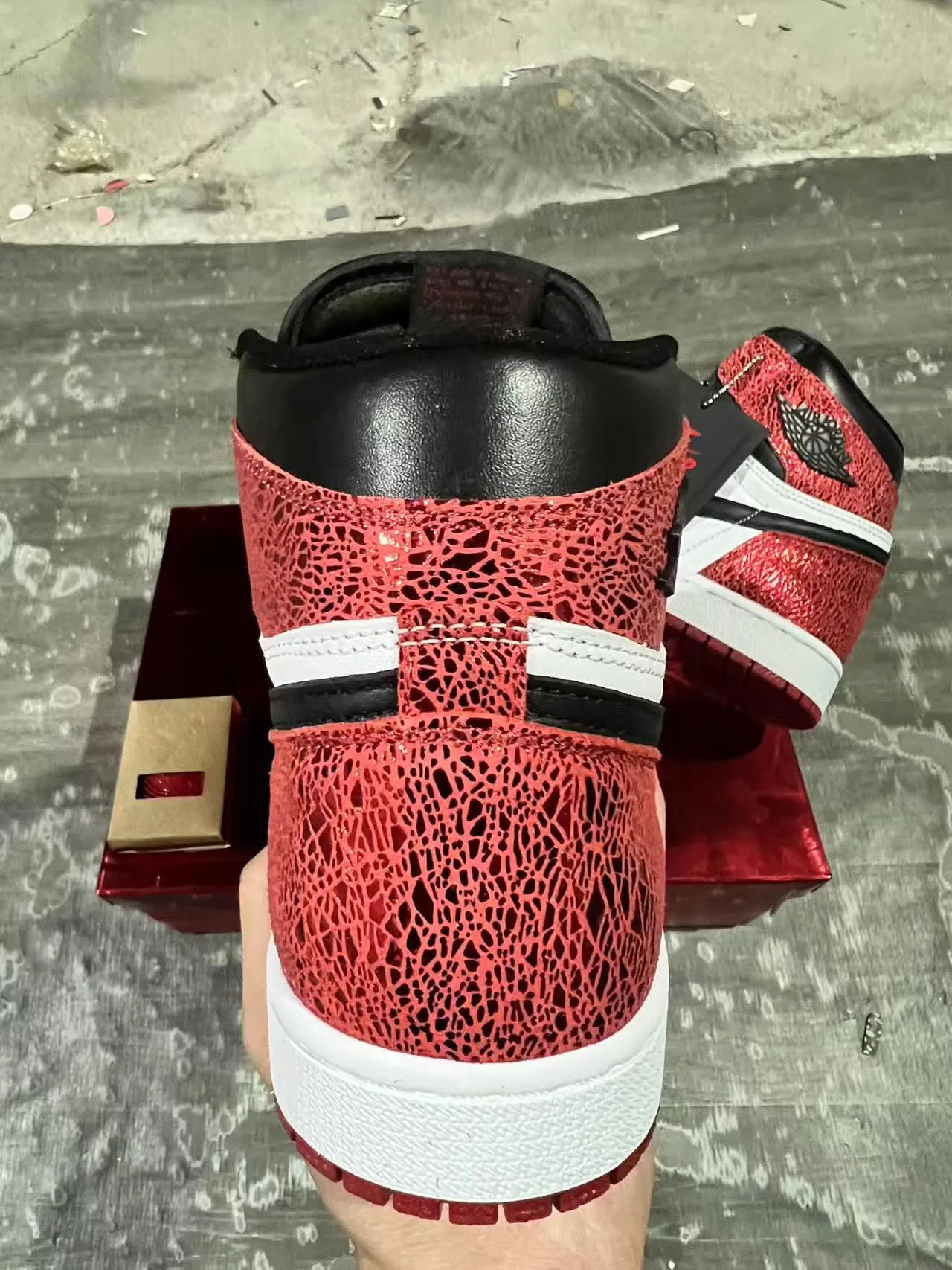 Air Jordan Red Black High-Top Textured Mesh Basketball Shoes 8