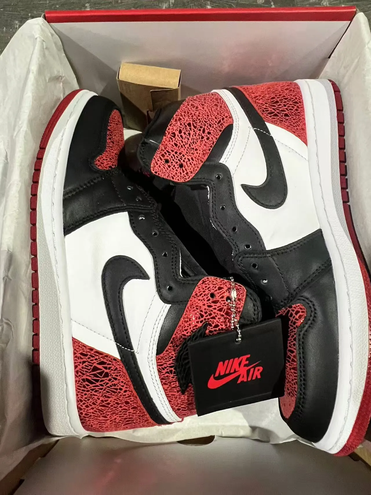 Air Jordan Red Black High-Top Textured Mesh Basketball Shoes 9