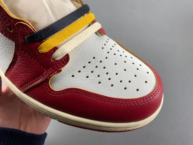 Air Jordan Red White High-Top Leather Upper Basketball Shoes 2