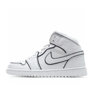 Air Jordan White Black High-Top Leather Upper Basketball Shoes
