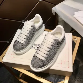 Alexander McQueen Gray White Knit Upper Oversized Sole Lifestyle Sneakers