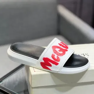 Alexander McQueen McQ Slide सफेद लाल काला चप्पल