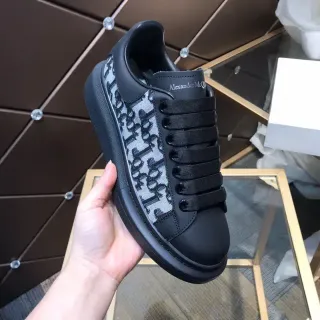 Alexander McQueen Oversized Sneaker Black Gray Monogram Lifestyle Sneakers