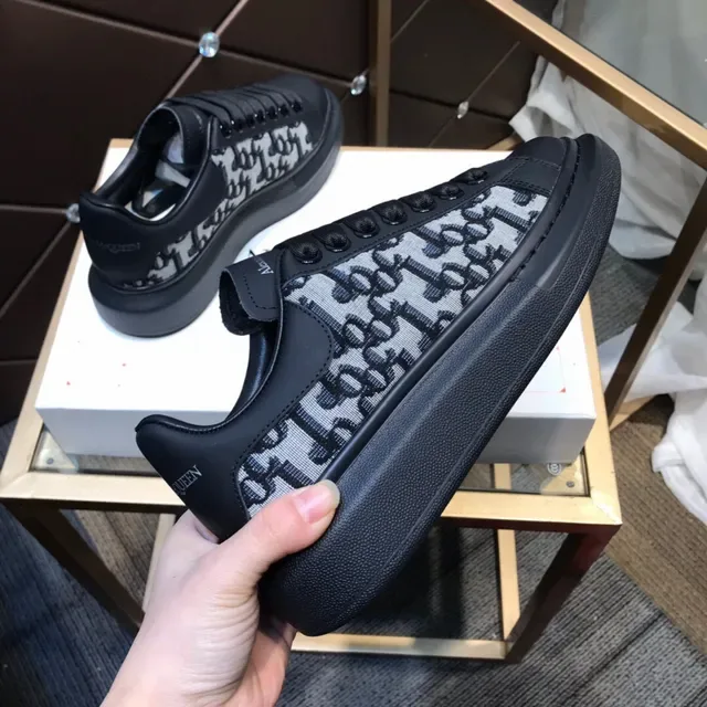 Alexander McQueen Oversized Sneaker Black Gray Monogram Lifestyle Sneakers 2