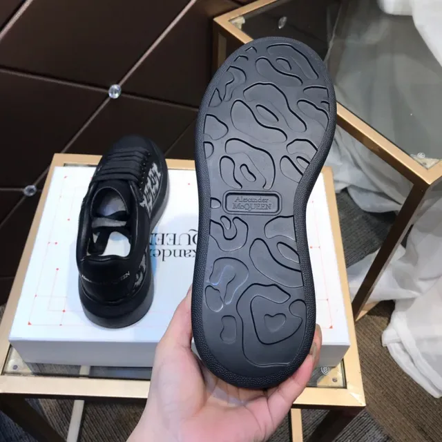 Alexander McQueen Oversized Sneaker Black Gray Monogram Lifestyle Sneakers 4