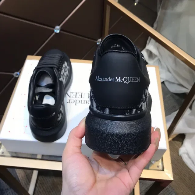 Alexander McQueen Oversized Sneaker Black Gray Monogram Lifestyle Sneakers 5