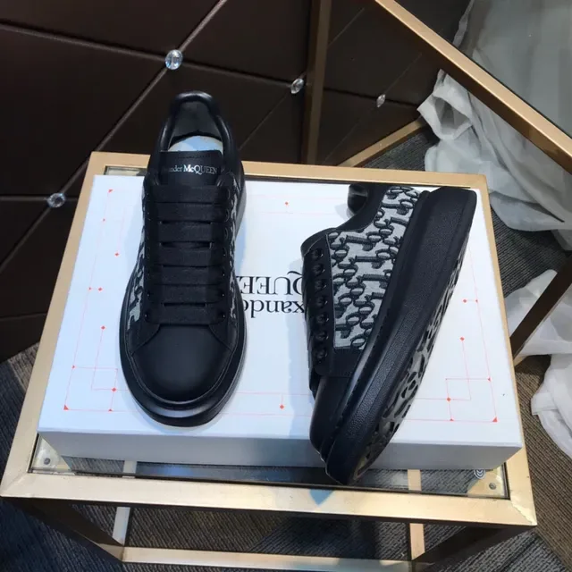 Alexander McQueen Oversized Sneaker Black Gray Monogram Lifestyle Sneakers 7