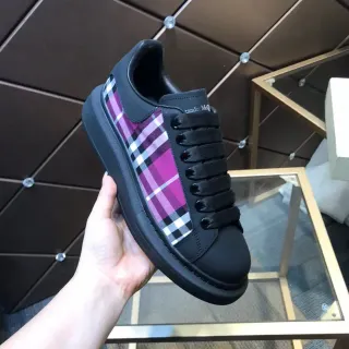 Alexander McQueen Oversized Sneaker Black Magenta Plaid Lifestyle Sneakers