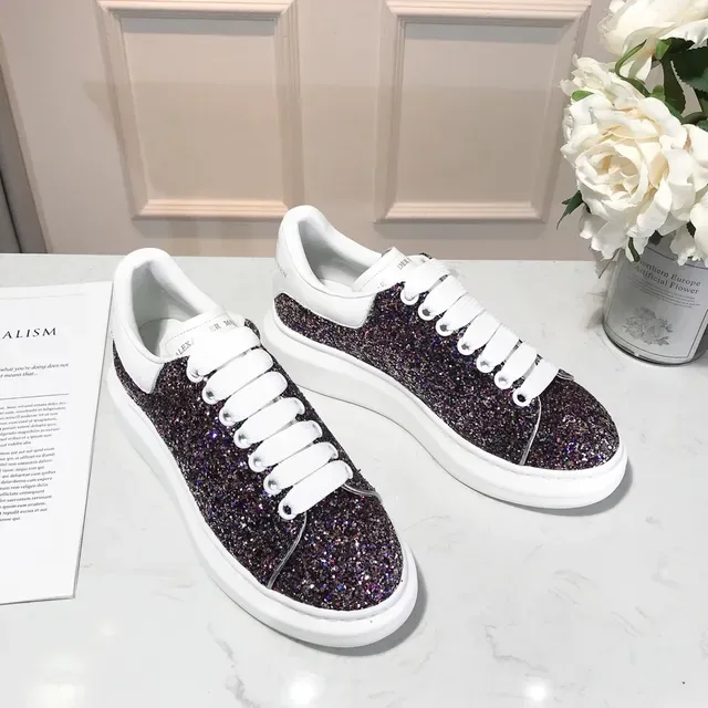 Alexander McQueen Oversized Sneaker Multicolor Glitter White Lifestyle Sneakers 2