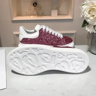Alexander McQueen Oversized Sneaker Pink Glitter White Lifestyle Sneakers