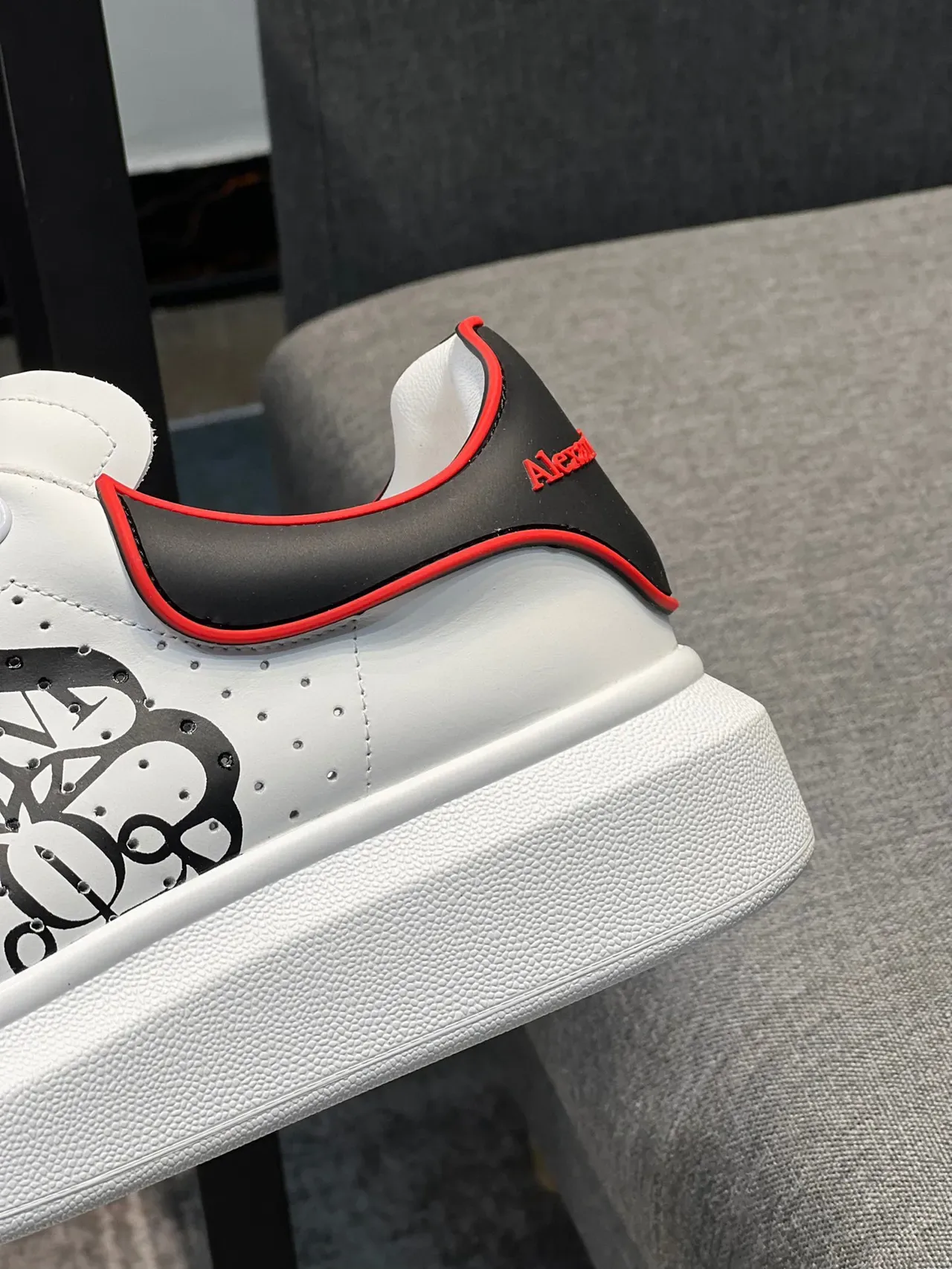 Alexander McQueen Oversized Sneaker White Black Red Lifestyle Sneakers 8
