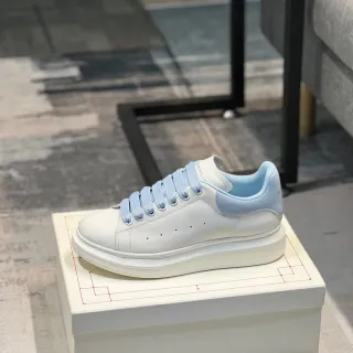 Alexander McQueen Oversized Sneaker White Blue Platform Sole Smooth Leather Upper Lifestyle Sneakers