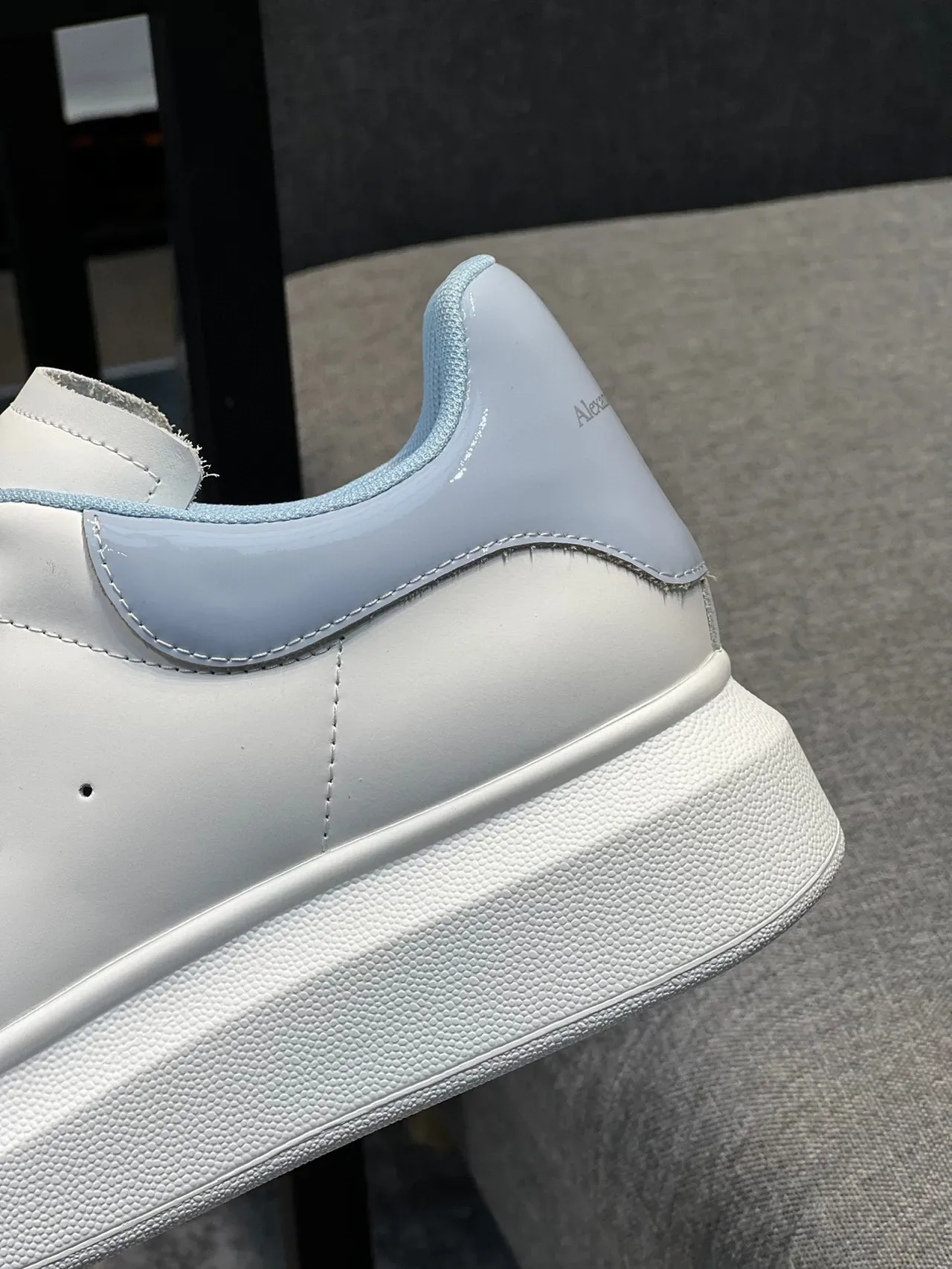 Alexander McQueen Oversized Sneaker White Blue Platform Sole Smooth Leather Upper Lifestyle Sneakers 9