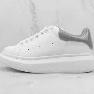 Alexander McQueen Oversized Sneaker White Gray Platform Sole Smooth Leather Upper Lifestyle Sneakers