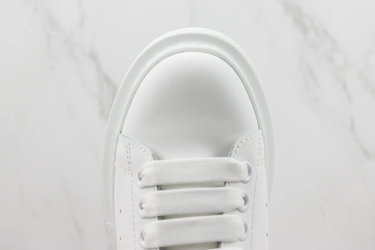 Alexander McQueen Oversized Sneaker White Gray Platform Sole Smooth Leather Upper Lifestyle Sneakers 6