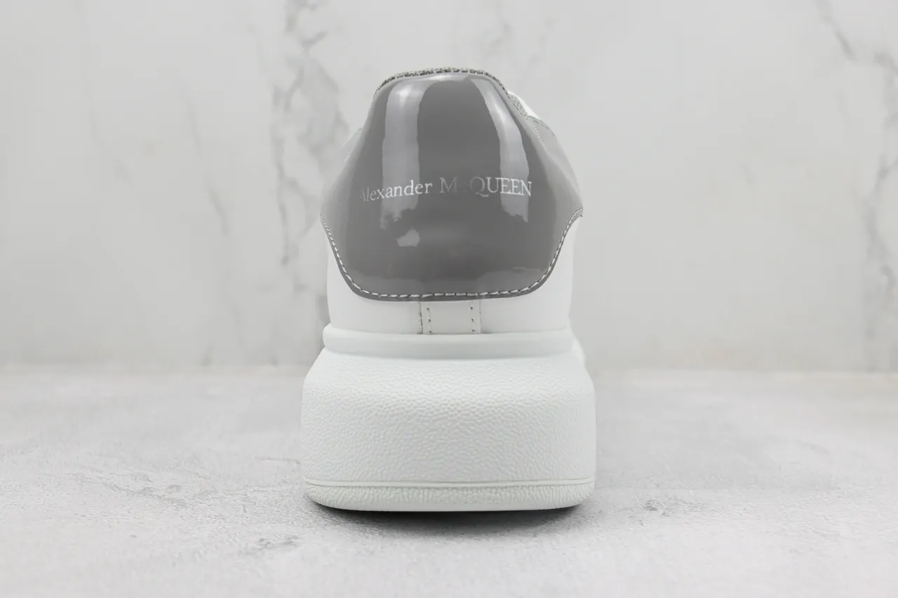 Alexander McQueen Oversized Sneaker White Gray Platform Sole Smooth Leather Upper Lifestyle Sneakers 9